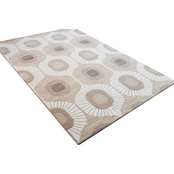 Wade Logan® Hemmer Handmade Hand Tufted Wool Biege Rug & Reviews Wayfair